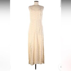 Polka-Dot Smocked Maxi Slip Dress for Women